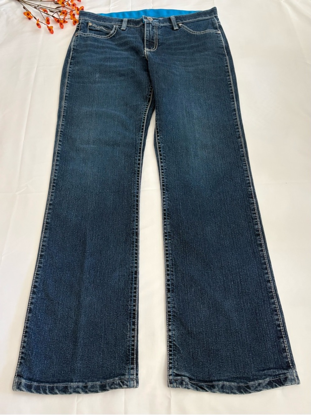 Wrangler Bootcut Control Top Blue Stitch With Big W Stretch Denim Women’s 9~32